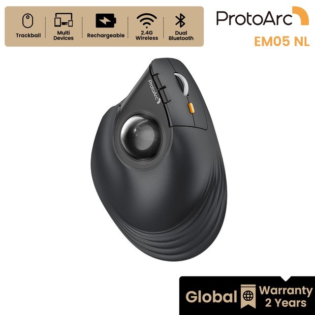 EM05 NL Mouse Trackball Vertikal Ergonomis