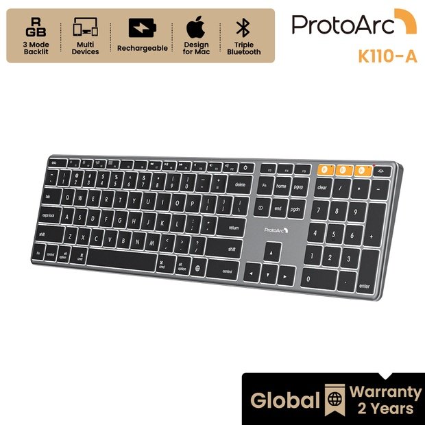 K110-A Keyboard Bluetooth Aluminium Tipis