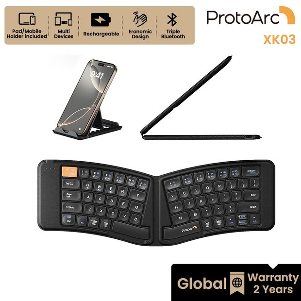 XK03 Keyboard Ergonomis Lipat