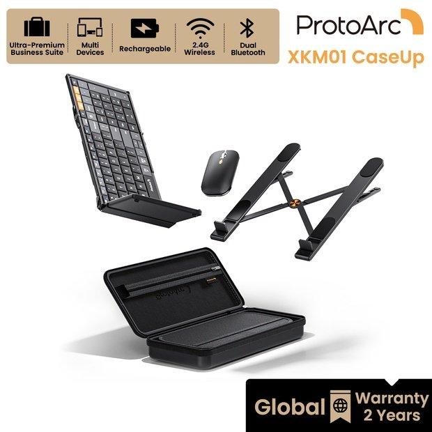 XKM01 CaseUp Kombinasi Keyboard, Mouse, dan Dudukan Lipat