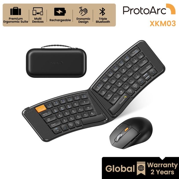 XKM03 Kombinasi Keyboard dan Mouse Ergonomis Lipat