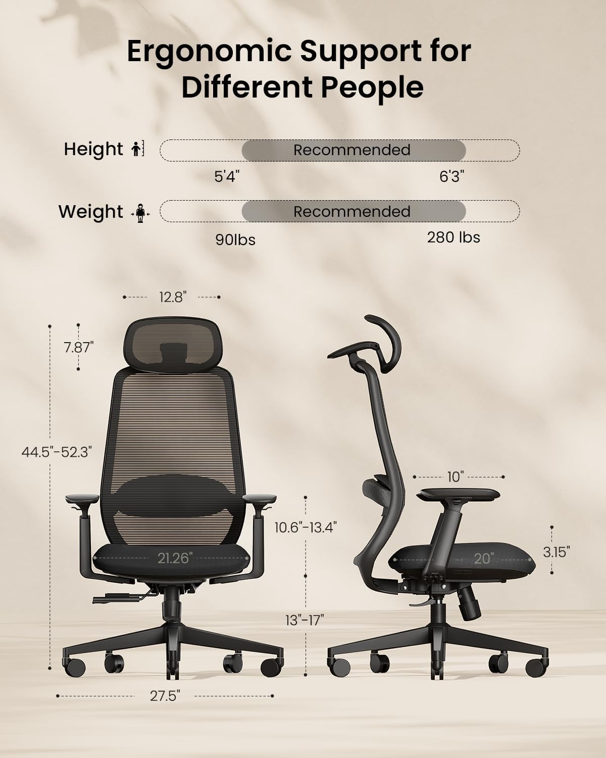 EC200 Kursi Kantor Ergonomis Black detail 2
