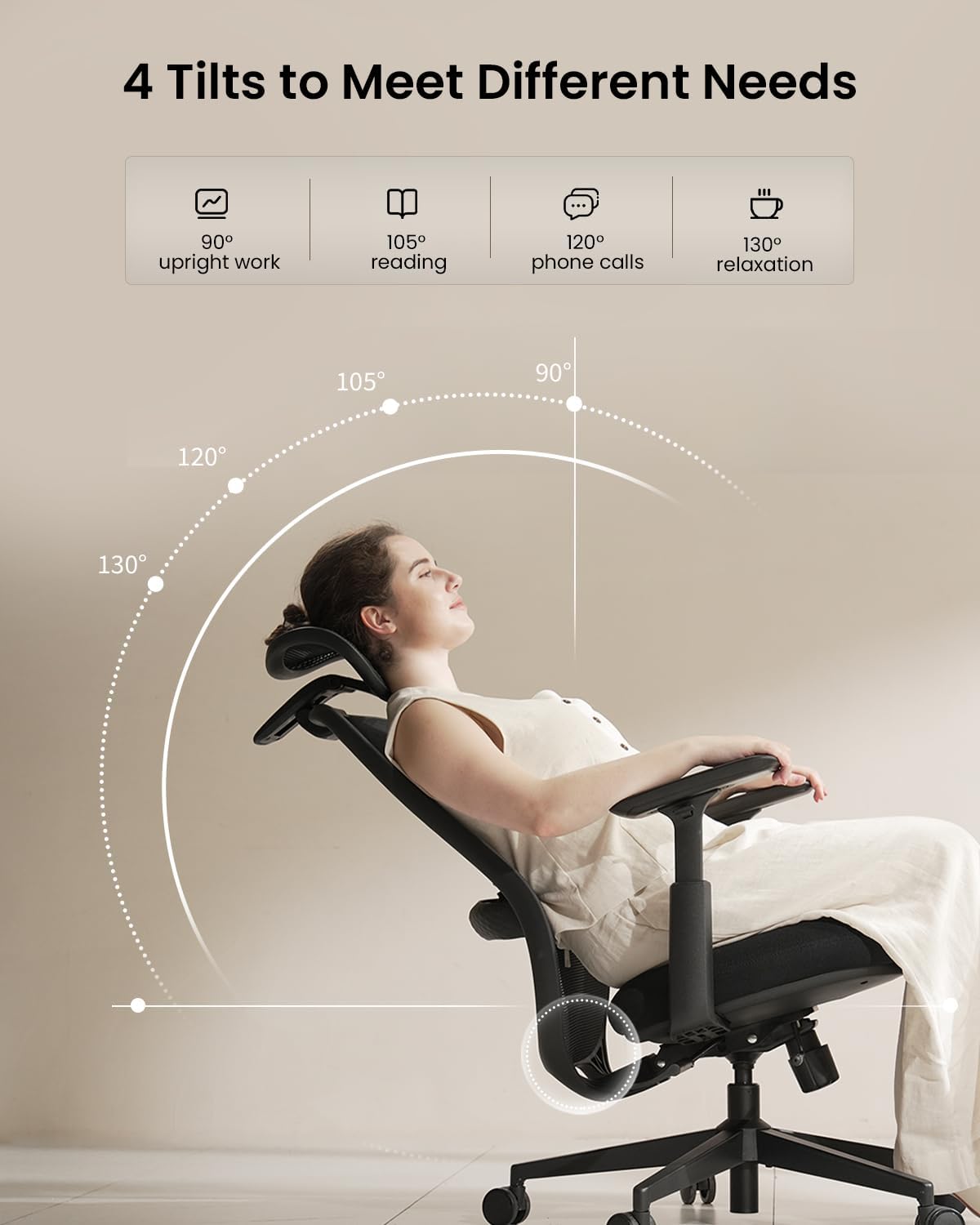 EC200 Kursi Kantor Ergonomis Black detail 3