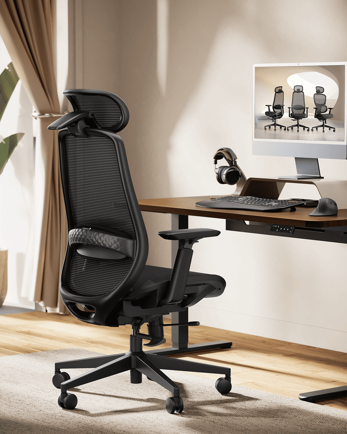 EC200 Pro Kursi Kantor Ergonomis Black detail 1