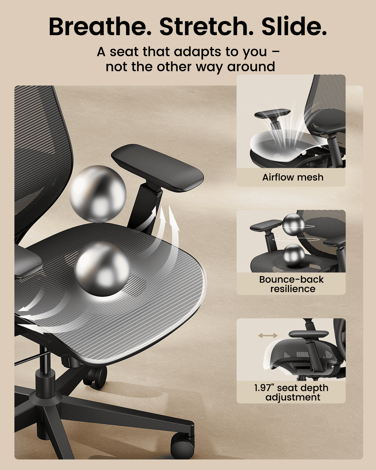 EC200 Pro Kursi Kantor Ergonomis Black detail 4