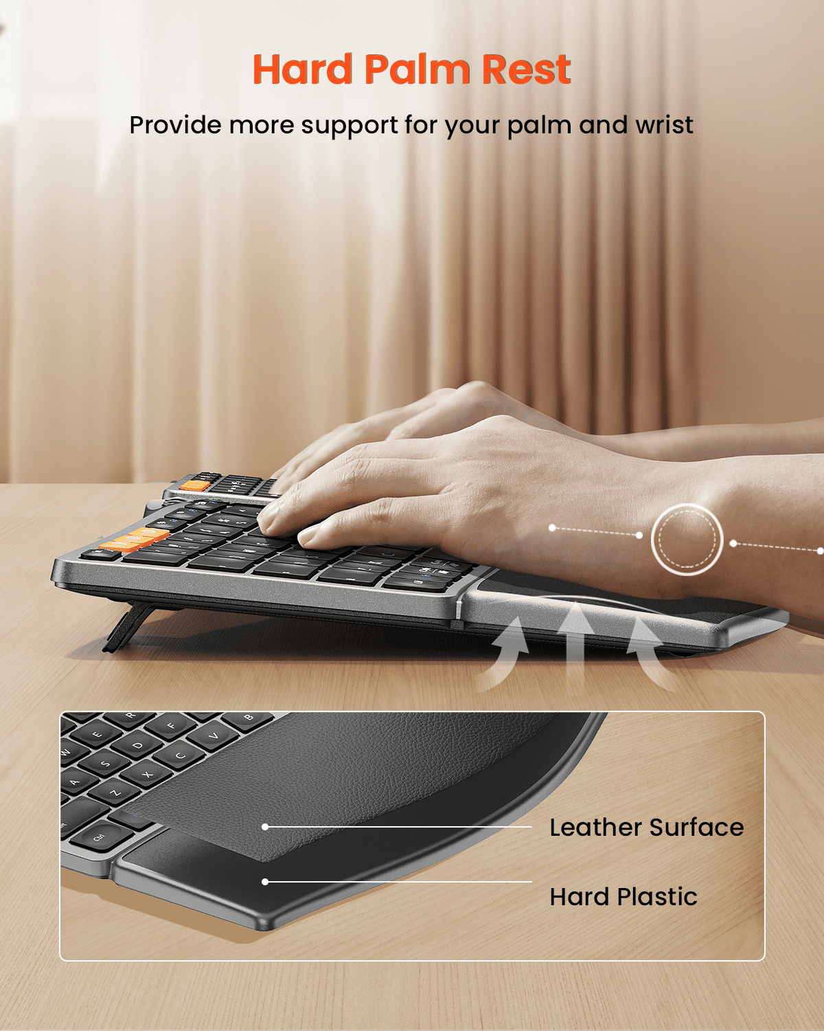 EK04 Keyboard Ergonomis Terpisah Black detail 1