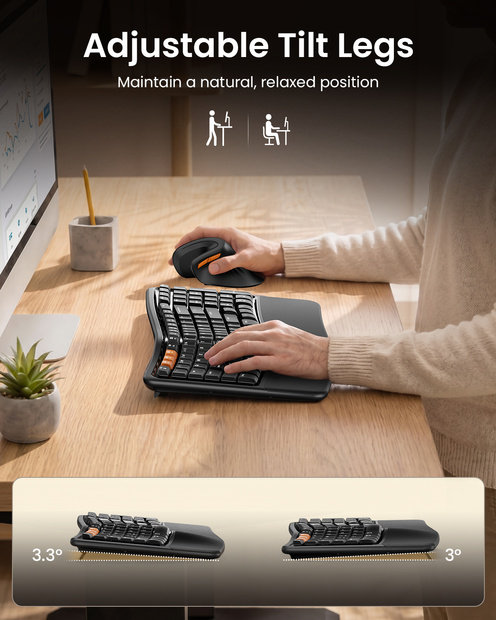 EKM02 Kombinasi Keyboard dan Mouse Ergonomis Black detail 4