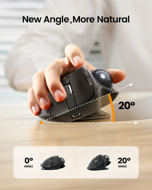 EM01 NL Mouse Trackball Ergonomis Black detail 7