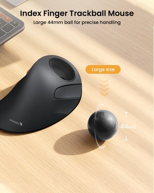 EM03 NL Mouse Trackball Ergonomis Gray detail 2