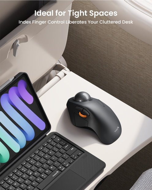 EM03 NL Mouse Trackball Ergonomis Gray detail 3