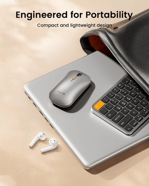 EM18 Mouse Nirkabel Ultra Tipis Portabel Gray detail 3