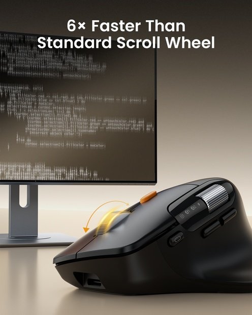 EM25 Mouse Ergonomis Gulir Cepat Black detail 2