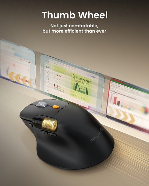 EM25 Mouse Ergonomis Gulir Cepat Black detail 4