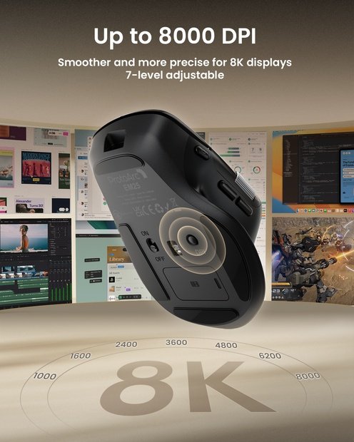 EM25 Mouse Ergonomis Gulir Cepat Black detail 7