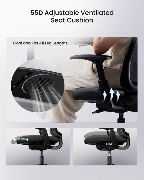 Flexer SE Kursi Kantor Black detail 1