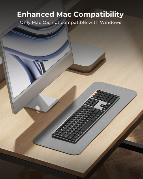 K110-A Keyboard Bluetooth Aluminium Tipis Gray detail 1