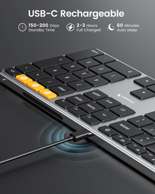 K110-A Keyboard Bluetooth Aluminium Tipis Gray detail 4
