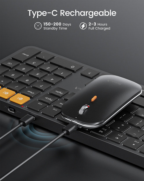 KM100-A Kombinasi Keyboard Tipis dan Mouse dengan Lampu Latar untuk Mac Black detail 4