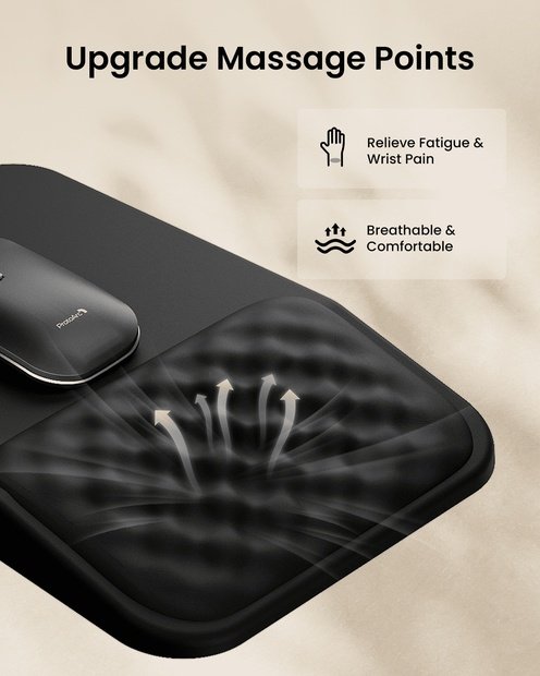 MP50 Mouse Pad Ergonomis dengan Sandaran Pergelangan Black detail 3
