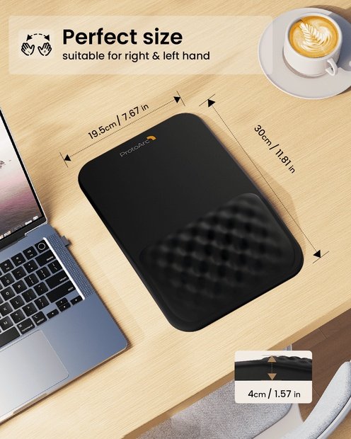 MP50 Mouse Pad Ergonomis dengan Sandaran Pergelangan Black detail 5