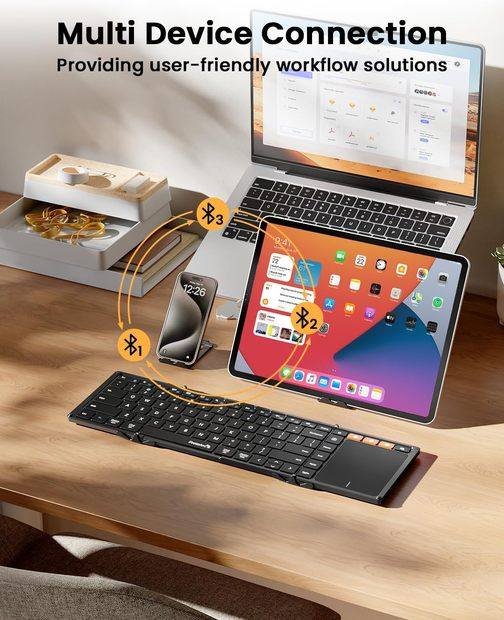 XK01 TP Keyboard Lipat dengan Touchpad Black detail 4