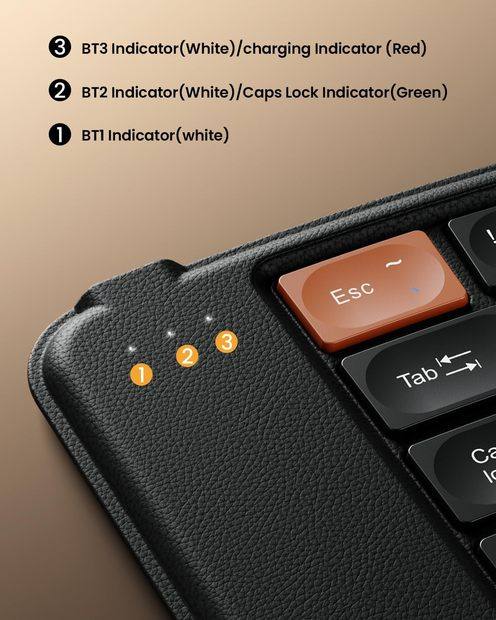 XK03 Keyboard Ergonomis Lipat Black detail 3