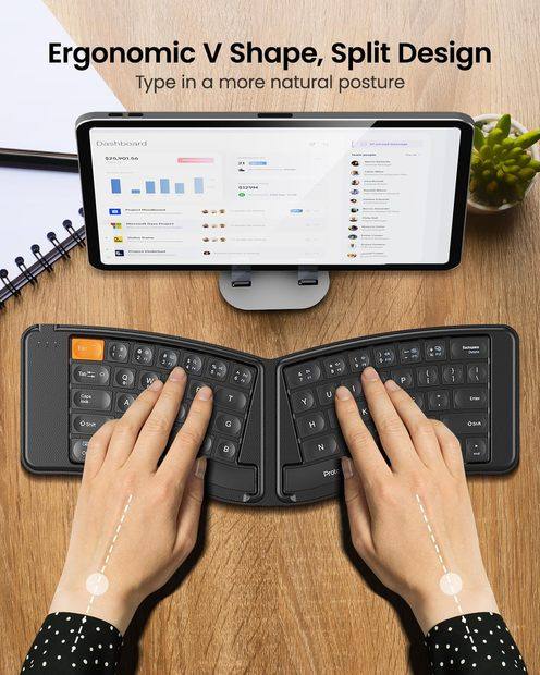 XKM03 Kombinasi Keyboard dan Mouse Ergonomis Lipat Black detail 8